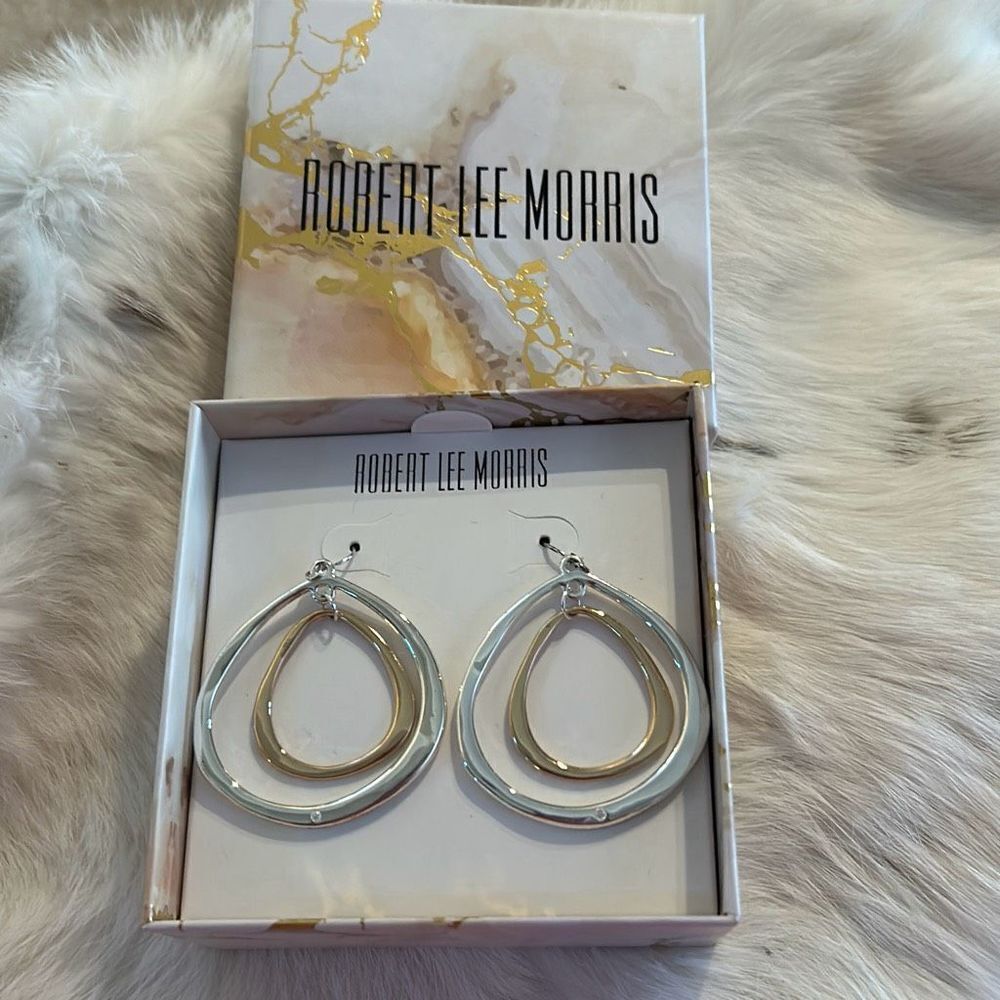 Robert Lee Morris Double Hoop Earrings NWT